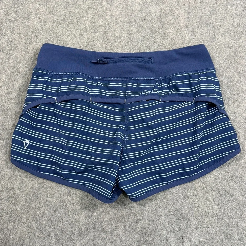 Ivivva by Lululemon Girls Navy Blue Striped Activewear Shorts Youth Size 14‎